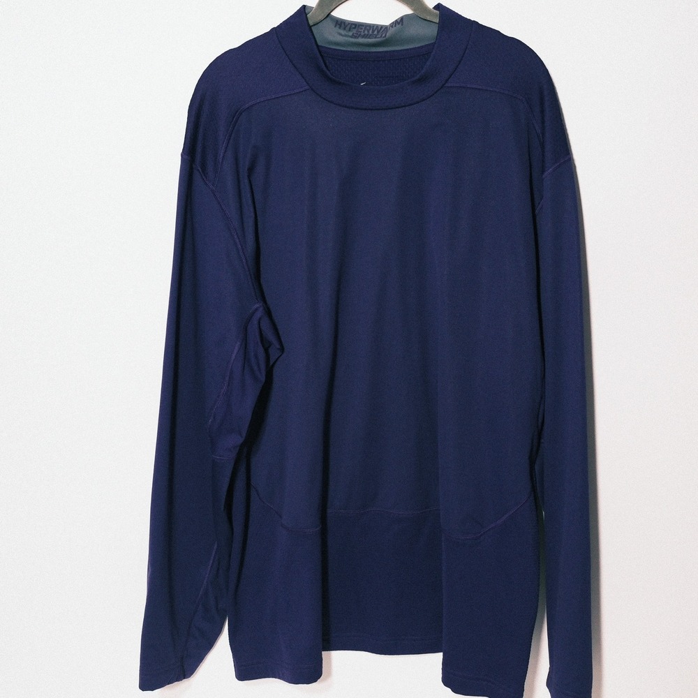 Nike Pro Combat Hyperwarm Fitted Long Sleeve Shirt 2XL Purple